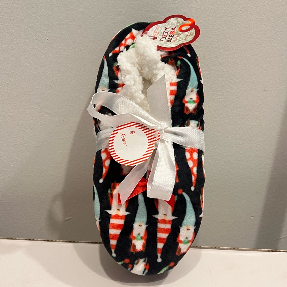 Fuzzy Holiday Slippers - One size